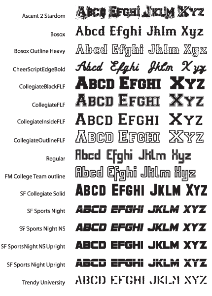 Athletic Fonts