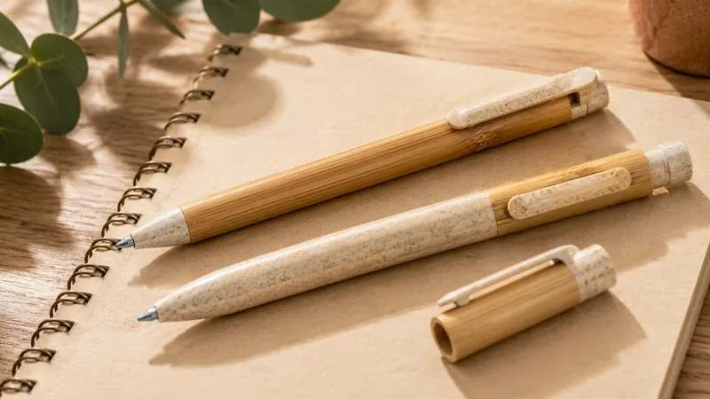 Eco-friendly promotional pens made from bamboo and recycled materials