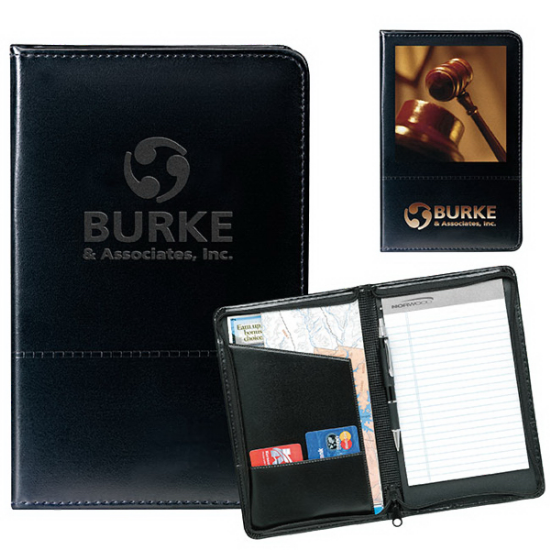 Custom Script Zippered Jr. Padfolio in bulk Save Your Ink