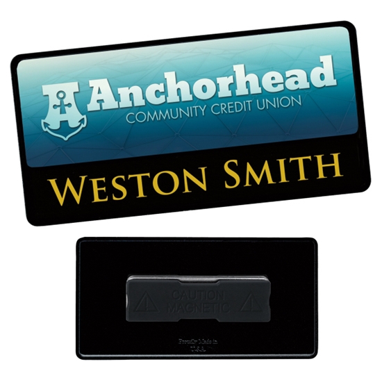 Picture of 3" x 1-1/2" Combo Metal Name Tag - Good Value (R)