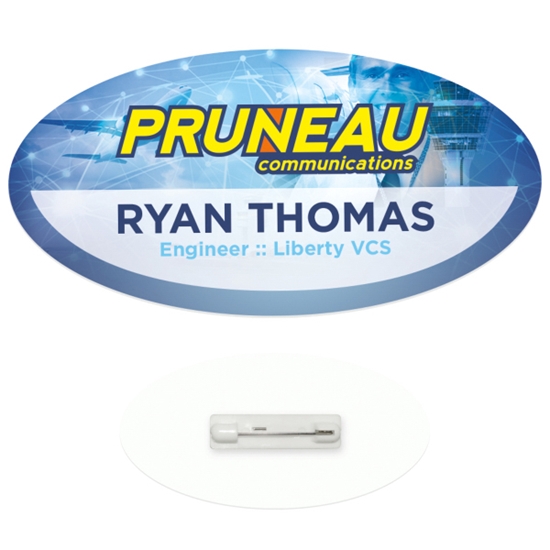 Picture of 3" x 1-1/2" Oval Economy Name Tag - Good Value (R)