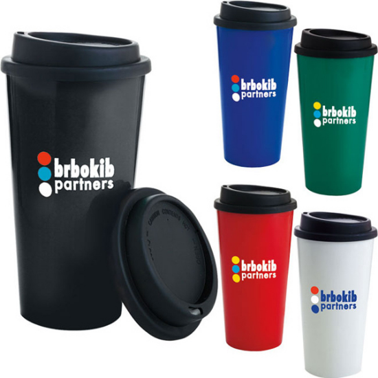 Picture of Double Wall PP Tumbler with Black Lid - 17 oz