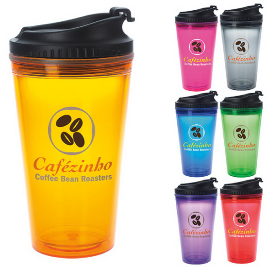 Picture of Colored Tumbler with Black Lid - 18 oz