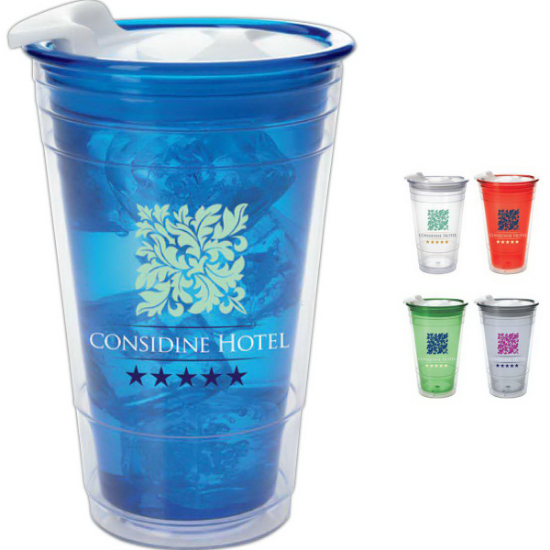 Picture of Double Wall Party Cup with Lid - 16 oz.