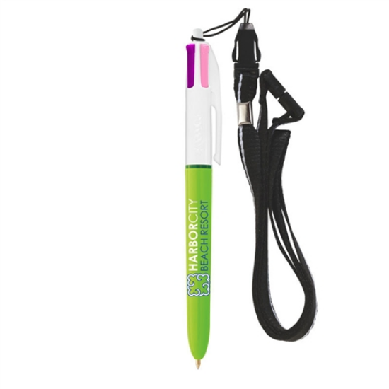 Picture of BIC 4-Color Fashion Lanyard Pens