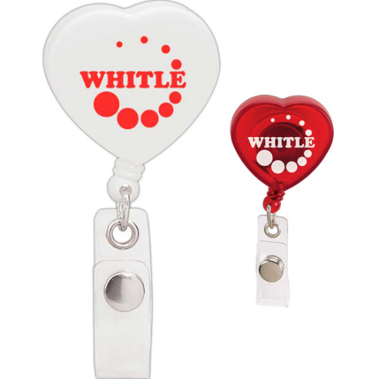 Picture of Caring Heart Retractable Badge Holder - Good Value (R)