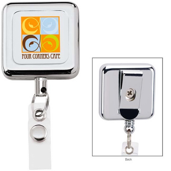 Picture of Square Metal Retractable Badge Holder