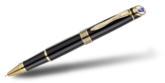 Picture of Quill 700 Series Roller Ball Pens - Black/Gold Accents