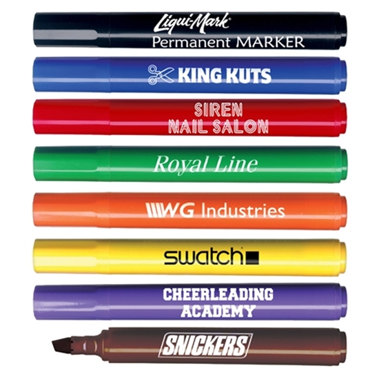 Promotional Chisel Tip Permanent Marker (like sharpie flip chart markers)  Personalized with Your Custom Logo Item #: 9000