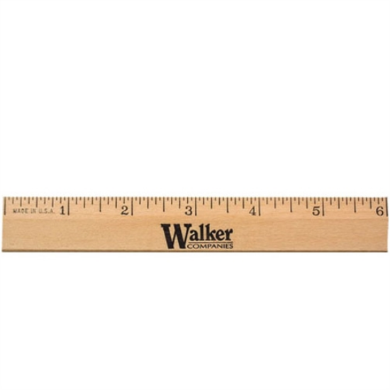 Picture of 6" Clear Lacquer Beveled Wood Rulers