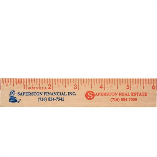 Picture of 6" Natural Finish Flat Wood Rulers - Wide