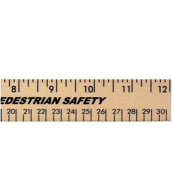Picture of 12" Clear Lacquer Beveled Wood Rulers