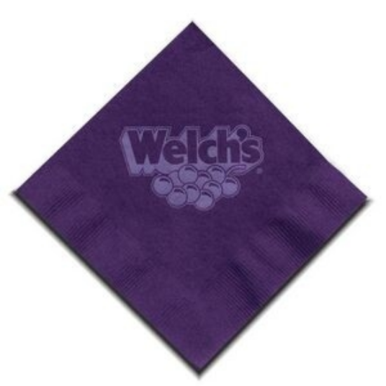 Picture of 5" X 5" Purple 2-Ply Beverage Napkins