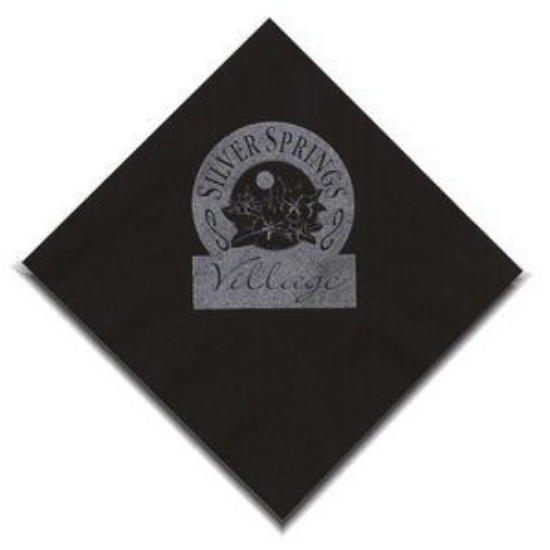Picture of 5" X 5" Black 2-Ply Beverage Napkins