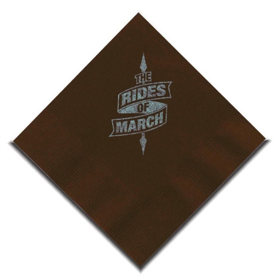Picture of 5" X 5" Chocolate Brown 2-Ply Beverage Napkins