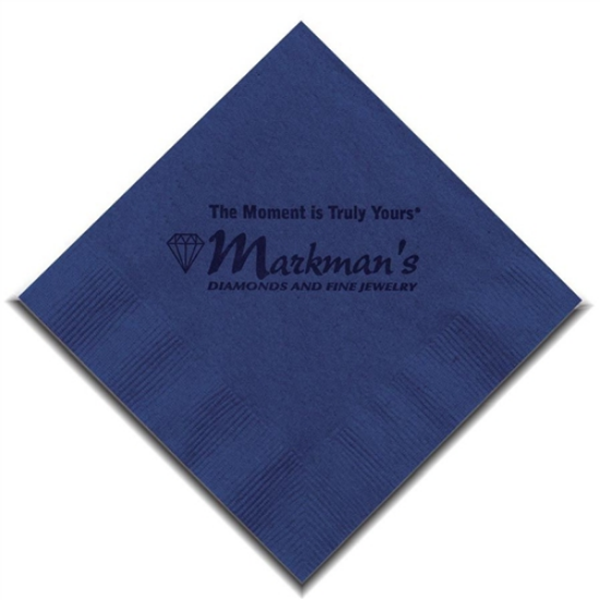 Picture of 5" X 5" Blue 2-Ply Beverage Napkins