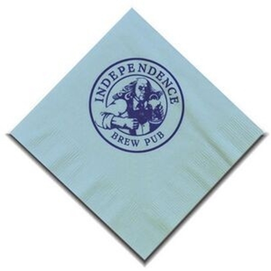 Picture of 5" X 5" Light Blue 2-Ply Beverage Napkins