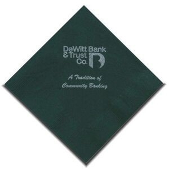 Picture of 5" X 5" Hunter Green 2-Ply Beverage Napkins