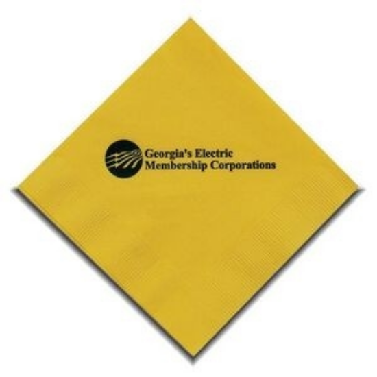 Picture of 5" X 5" Yellow 2-Ply Beverage Napkins