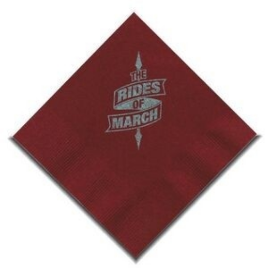 Picture of 5" X 5" Burgundy 2-Ply Beverage Napkins