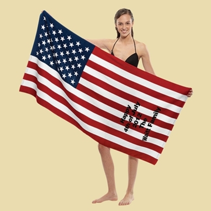 Show details for Stock Fiber Reactive Print US Flag Beach Towels Picture of Stock Fiber Reactive Print US Flag Beach Towels