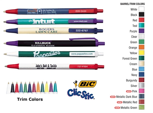 Printed BIC Clic Stic Pens | USA Assembled