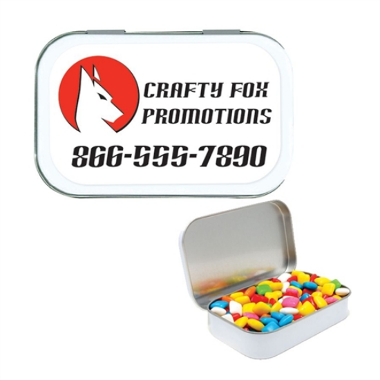 Picture of Large White Tin Gum Filled w/ Full-Color Custom Label