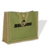 Milan Jute Tote Bags-Lime Green w/Natural Beige