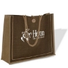 Milan Jute Tote Bags-Brown w/Natural Beige