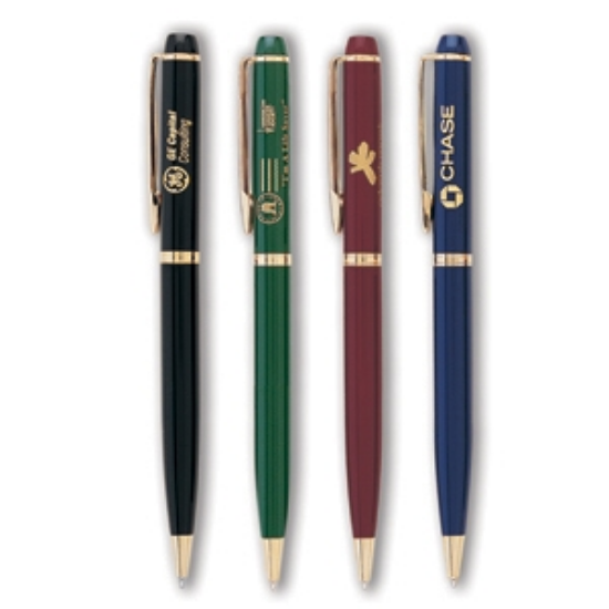 Picture of Twist Action Pen w/ Glisten Enamel Coated Barrel