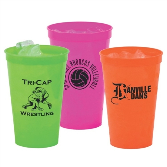 22 oz. Neon Smooth Stadium Cups