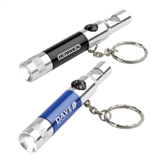 Picture of 4-in-1 Keyrings (Whistle, Compass, Flashlight)