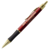 Matrix Grip Pen w/ Gold Top & Accents - Laser Engraved Red/Black Grip/Gold Accents