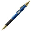 Matrix Grip Pen w/ Gold Top & Accents - Laser Engraved Blue/Black Grip/Gold Accents