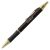 Matrix Grip Pen w/ Gold Top & Accents - Laser Engraved Black/Black Grip/Gold Accents