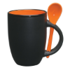 12 Oz. Spooner Mug Cobalt Black w/Orange