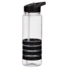 24 Oz. Tritan Banded Gripper Bottle With Straw - Clear w/ Black Lid and Grip