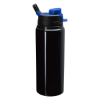 25 Oz. Aluminum Helena Bottle - Black w/ Blue Lid