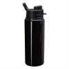 25 Oz. Aluminum Helena Bottle - Black w/ Black Lid