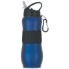 28 Oz. Stainless Steel Sport Grip Bottle-Blue w/ Black Lid