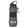 28 Oz. Stainless Steel Sport Grip Bottle-Charcoal w/ Black Lid