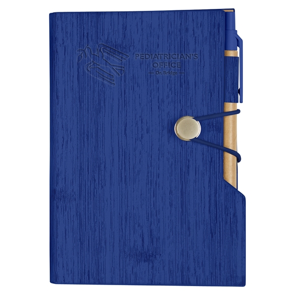Personalized 4x6 Woodgrain Notebooks Sticky Notes Flags