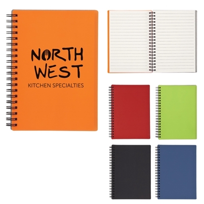 Show details for 5" X 7" Rubbery Spiral Notebook Promotional-6111