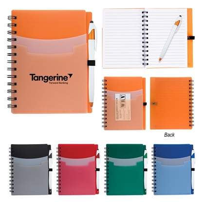 Show details for 5" x 7" Tri-Pocket Notebook & Pen Promotional-6929