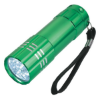 Aluminum LED Flashlight with Strap Green