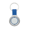 Circular Metal Spinner Key Tag Silver/Blue