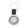 Circular Metal Spinner Key Tag Silver/Black