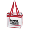 Clear Tote Bag With Zipper-Red