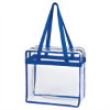 Clear Tote Bag With Zipper-Royal Blue