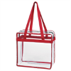 Clear Tote Bag With Zipper-Red
